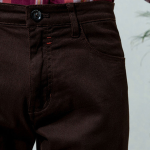 2026 New Men's <b>Brown</b> Slim Fit Straight Leg Denim Jeans High Waist Cotton Casual Pants Autumn Wear - Product Image 6