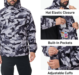 Detachable Hood Men Windproof Polyester <b>Jacket</b> Removable Cap Sport Coat Adaptable Performance Athletic Winter Outerwear Clothing - Product Image 5