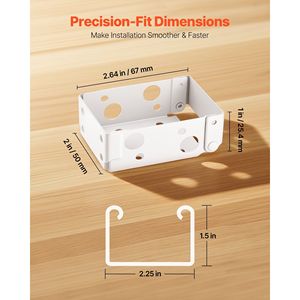 2 Pcs <b>White</b> Sturdy Iron Box Mounting <b>Brackets</b> for Window Blinds Fit 1.5 X 2.25 Inch Headrails Self-Tapping Screws Expansion - Product Image 2