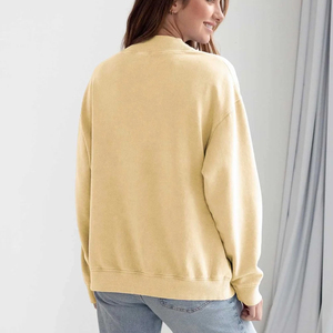 Custom Women <b>Mock</b> <b>Neck</b> Sweatshirt Heavyweight Lined Oversized Pullover Streetwear Winter <b>Top</b> - Product Image 4