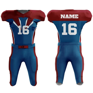 Top Quality Custom American Football Uniform Breathable Fabric Sublimation Printed V-Neck Football Uniform Personalized Team Kit - Product Image 2