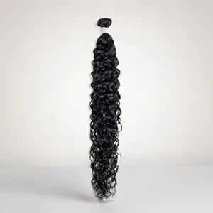 ผมแท้แบบม้วนลอน Remy Bulk Curly Hair แบบ Deep Curly Weave Bundles สีดำธรรมชาติ ฐานไหมอินเดีย แบบ Double Drawn ปรับขนาดได้ - Product Image 3