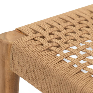 Nordic Teak Wood Cane Chair Minimalist Woven Seat Outdoor Dining Chair for <b>Garden</b> <b>Sets</b> - Product Image 5