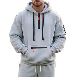 เสื้อฮู้ดลำลองสำหรับผู้ชายผ้าฝ้ายสี100% เป็นมิตรกับสิ่งแวดล้อมระบายอากาศได้มีกระเป๋าทรงพอดีตัวปกติสำหรับฤดูหนาว - Product Image 1