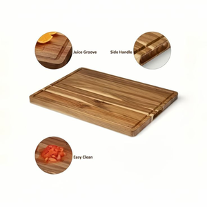 Tabla de cortar de madera maciza premium, tabla de picar de madera gruesa con grano de extremo, tabla de cocina resistente y duradera - Product Image 2