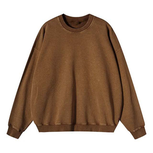 เสื้อสเวตเตอร์แบบสวมศีรษะคอลูกเรือเสื้อสเวตเตอร์สีทึบผ้าถักแบบลำลองใส่ในฤดูใบไม้ร่วงผ้าฝ้าย100% กันยับ - Product Image 1