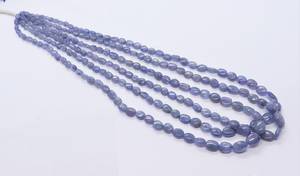 Perles ovales lisses en tanzanite naturelle AAA 5x7-7x10 MM, perles ovales en pierre précieuse tanzanite, 16 pouces, perles en tanzanite bleu violet naturel - Product Image 5