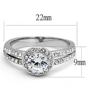 TK3021-High Polished Stainless Steel <b>Ring</b> with AAA Grade CZ Clear-Dishes & <b>Plates</b> - Product Image 2