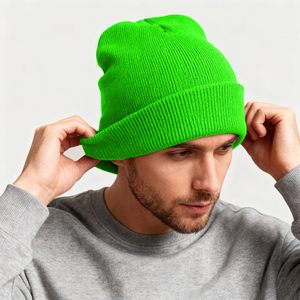 Gorro de Invierno de Acrílico Personalizado de Calidad con Logotipo Jacquard, Diseño de Doble Capa Tejida con Puño, Unisex, Venta al Por Mayor - Product Image 4
