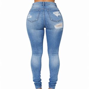 Jeans de Mezclilla Clásicos y Elegantes para Mujer, de Cintura Alta, Transpirables, Vintage, Rotos, Ajustados, Ecológicos, de Spandex/Algodón, para Uso Diario - Product Image 2