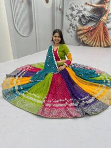 LAHENGA CHOLI DUPATTA GEORGETTE INNER <b>MICRO</b> COTTON 7 MM SEQUNCE WORK SUIT - Product Image 4
