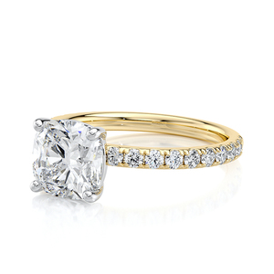 14K Solid Gold IGI Certified <b>Cushion</b> Cut Lab Grown Diamond Pav Engagement Ring Wedding Party Fine Jewelry Wholesale Rhodium - Product Image 5