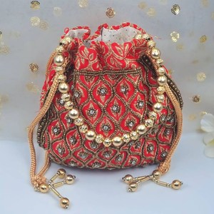 Bolso de Mano Bordado a Bajo Precio con Cuentas Decorativas y Cierre de Cordón para Vestidos de Novia, Fiestas - Product Image 6