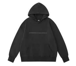 Sweats à capuche unis de luxe Hip Hop pour hommes, divers coloris, 100% coton, streetwear, surdimensionnés, en coton lourd, sweats à capuche lourds - Product Image 3