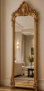 Oversized Gold Baroque Mirror – Luxury Full Length Statement Mirror for Elegant Interiors - Product Image 1