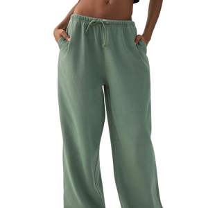 Pantalones Deportivos de Cintura Alta para Mujer, Pantalones Anchos Casuales, Pantalones de Descanso con Cordón, Joggers de Algodón, Logotipo Personalizado, OEM, Venta al Por Mayor - Product Image 5