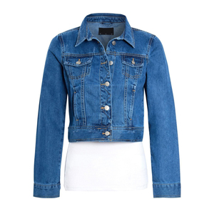 Veste en jean personnalisée de haute qualité pour femmes, couleur unie, décontractée, rembourrée en coton, doublure en coton, hiver, OEM imprimé - Product Image 4