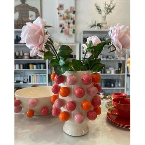 Handmade Modern Metal Ball Flower <b>Vase</b> Luxury Decorative Tabletop Iron <b>Vase</b> for Home Wedding Decor Artisan Polished Flower Pot - Product Image 1