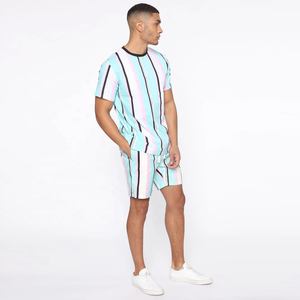 New arrival Summer Sublimation T-Shirt and Shorts Sets <b>Twinset</b> Worsted Fabric 100% Organic Cotton Eco-Friendly - Product Image 5