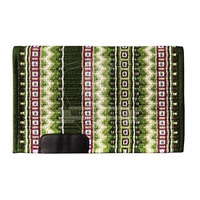 Tapis de selle en coton à motif géométrique coloré de style western avec doublure en polaire pour la course hippique, confortable