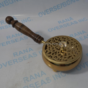 Quemador de incienso de hierro con mango de madera, quemador de carbón y resina Bakhoor, incensario de metal para el hogar, templo y meditación - Product Image 2