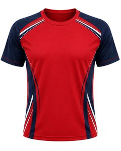 T-shirt de sport respirant à séchage rapide pour homme, rouge et bleu marine, idéal pour la course, la gym, l'entraînement et les activités sportives - Product Image 1