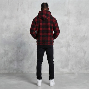 Sudadera con capucha de algodón 100% con cremallera, logo personalizado, tejido waffle sólido, corte regular, lavado ácido, estilo streetwear, hombros caídos y efecto desgastado - Product Image 4