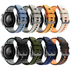 Correa de Reloj Deportiva de Silicona de Dos Tonos para Huawei GT6 <span class=keywords><strong>Pro</strong></span> 46mm GT5 <span class=keywords><strong>4</strong></span> Universal 22mm, Correa de Silicona para <span class=keywords><strong>GT</strong></span> Runner 2 Ultimate - Product Image 6