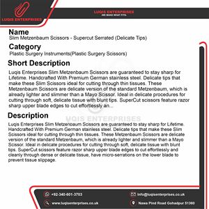 Tijeras Metzenbaum Delgadas SuperCut con Puntas Dentadas Delicadas, Instrumento Quirúrgico de Acero Inoxidable - Product Image 5