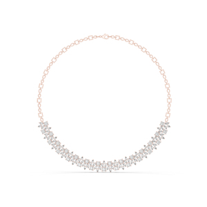Collier en or rose 14 carats avec diamant de laboratoire taille poire/princesse/marquise, cadeau d'anniversaire |   Nouveau diamant cultivé - Product Image 1