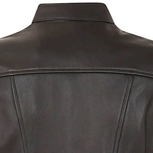 <b>Women's</b> Genuine Sheep Skin Bomber <b>Jacket</b> Full Sleeve Zipper Closure Stand Collar Regular Length Solid Color Breathable Quick Dry - Product Image 3
