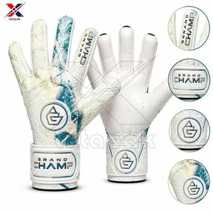 Gants de gardien de but professionnels personnalisés pour équipe officielle, avec protection des doigts en cuir et caoutchouc, noirs - Product Image 2