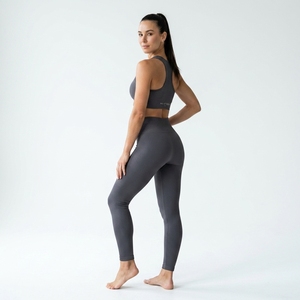 Conjunto Deportivo para Mujer, Leggings de Yoga de Cintura Alta con Textura Acanalada y Sujetador Deportivo Racerback - Product Image 6