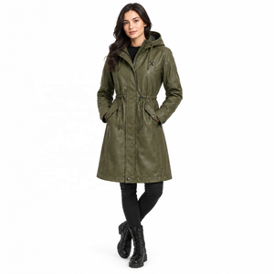 Parka unisexe en cuir véritable |   Noir Olive Vert Kaki |   Fabricant OEM ODM |   Conception de qualité supérieure |   Vêtements en cuir | - Product Image 6