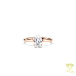Lab Grown Diamond Round Cut <b>Solitaire</b> Engagement <b>Ring</b> in Yellow Gold Minimalist Wedding Promise Anniversary <b>Ring</b> - Product Image 2