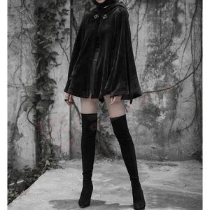 Black-fleeced <b>Women</b> Breathable Winter-Clothing Custom Colors Polyester Material-Gothic Jackets <b>Coats</b> With Hooded Cloak-<b>capes</b> - Product Image 4