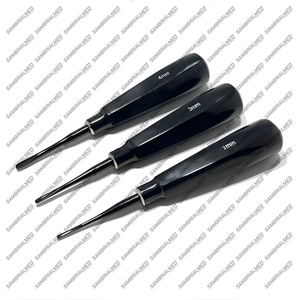 Juego de 3 Elevadores Rectos de Raíces para Cirugía Oral, Herramientas de Limpieza de 2, 3 y 4 Dientes, Acero Inoxidable, Manual, Certificado CE ISO 13485 - Product Image 1