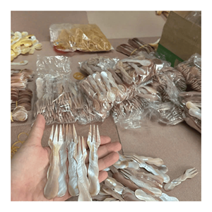 mother of pearl spoon crafted from natural shell material for <b>dining</b> serving desserts and <b>table</b> decoration, handmade in Vietnam - Product Image 5