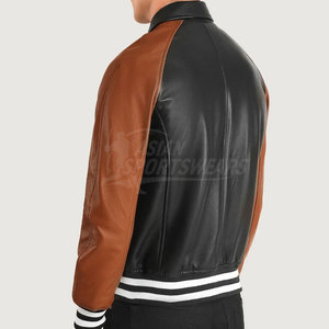 Nouvelle Arrivée Blousons d'Hiver en Cuir Véritable Écologiques Respirants Tendance Sportifs avec Logo Frontal pour Hommes - Product Image 4