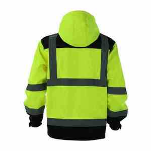 Sweat à capuche de sécurité haute visibilité réfléchissant avec fermeture éclair, en tissu polyester, impression UV et fusion sans couture pour vêtements de travail pour hommes - Product Image 6