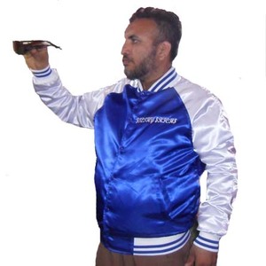 Patchs brodés personnalisés, broderie vintage 3D, veste varsity en satin, haute qualité, 100% polyester, séchage rapide, personnalisable pour homme - Product Image 1
