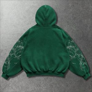 Ensemble sweat à capuche zippé et pantalon de survêtement Y2K pour homme, personnalisé, en coton épais 350g, coupe oversize, style streetwear brodé, vente en gros - Product Image 2