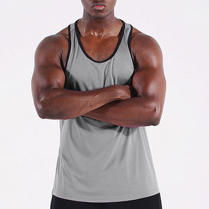 Custom Logo Men's Polyester/Cotton Blend Tank Top Set Premium Quality Bulk Order Blank Sportswear Anti-Pilling 180g Fabric High - Product Image 5