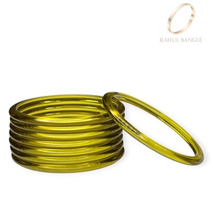 Fashionable Kashmiri Premium Quality Olive Green Jelly Acrylic <b>Bangles</b> Set Premium Glossy Transparent Finish Wholesale Price - Product Image 2