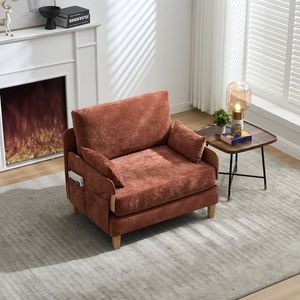 3-in-1 <b>Convertible</b> Mid for Century Modern Decor Sofa <b>Bed</b> Foldable Recliner with Three Pillows for Small Spaces - Product Image 1