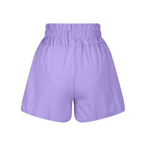 Purple Knitted Activewear Professional Quality Custom Printed Gym Shorts Women Performance Running Elastic Waistband Workout - Product Image 3