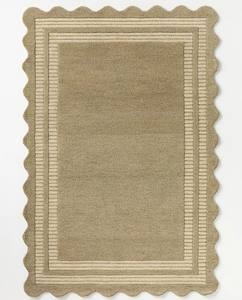 Luxury 100% New Zealand Wool Hand Tufted Area <b>Rugs</b> Custom <b>scallop</b> designer Carpet for Living Room Wholesale Handmade Wool Tufted - Product Image 1
