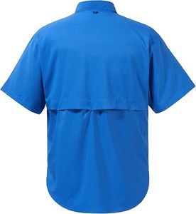 Chemise de pêche pour homme tendance UPF 50, boutonnée, tissée, à manches courtes, pour l'extérieur - Product Image 5