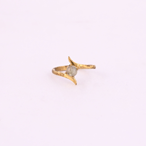 <b>Moonstone</b> Brass Trendy Gold-Plated <b>Ring</b> for Women Daily Wear - Product Image 1