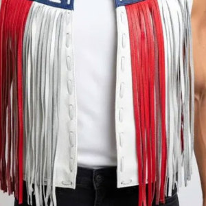 <b>Mens</b> <b>Suede</b> Fringe Vest Cowboy Western Sleeveless Leather <b>Jacket</b> Tassel Biker Rodeo Festival Supplier Premium OEM Apparel - Product Image 5